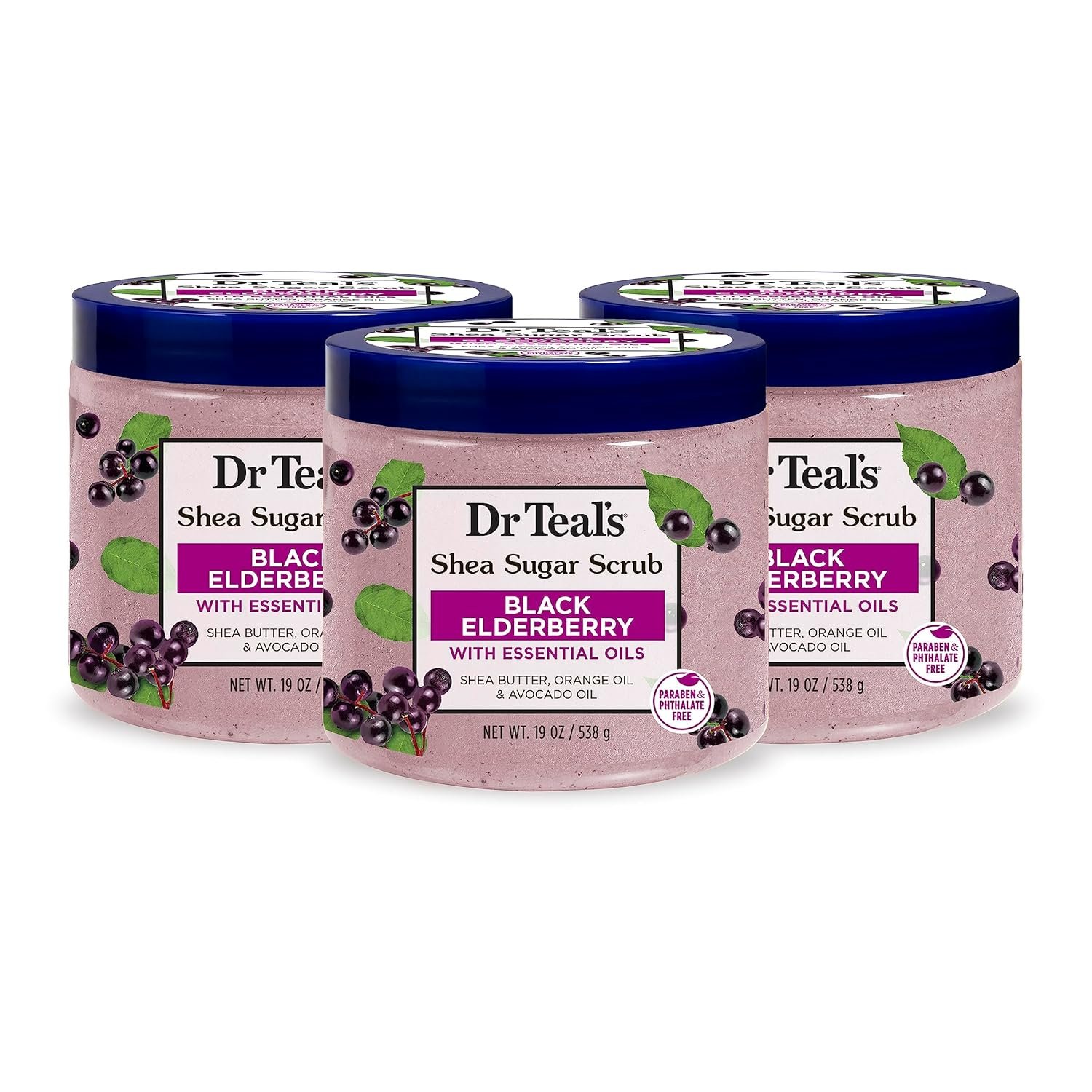 Dr. Teals Shea Butter Scrub Black Elderberry With Essential Oil - Image 3